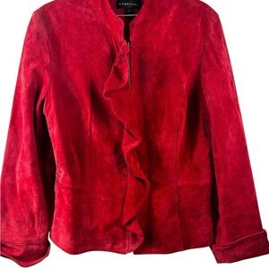 Bagatelle Women's Red leather Jacket size 16 women’s coat holiday